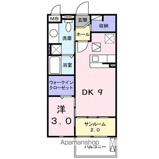 フローラミルト【1階】の間取り