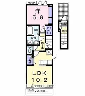 フォンテーヌS Ⅴ【2階】の間取り
