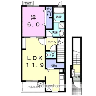 カーサピアッツァⅠ【2階】の間取り