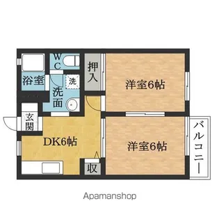 フラワーガーデンB【1階】の間取り