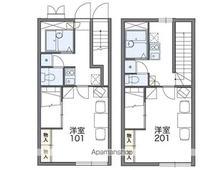 レオパレスWEST Ⅰ【206号室】の間取り