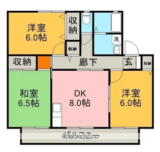 スカイプラザエイトⅡ B棟【2階】の間取り