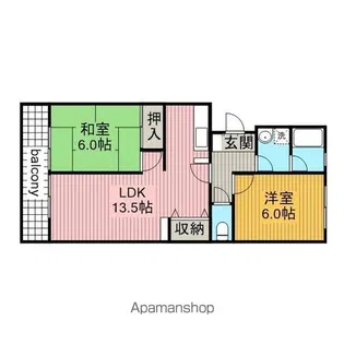 ハイランド石川【303号室】の間取り