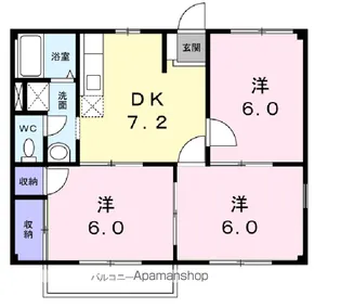 メゾン・ラ・ボヌールⅢ【2階】の間取り