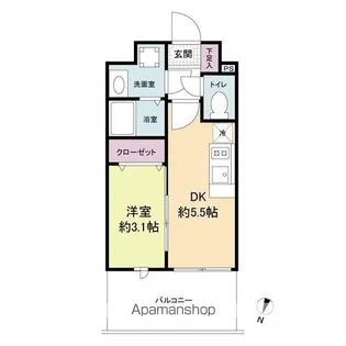 LiveCasa県庁前【3階】の間取り