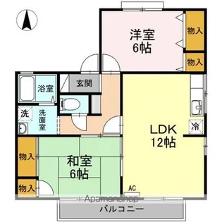カーサ・フォンテーヌA・B・【2階】の間取り