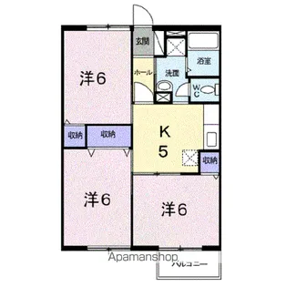 ニューエルディムハピネスA【202号室】の間取り