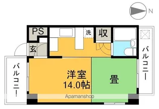 コーポ朝日XⅠ【5階】の間取り