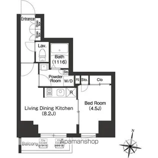 ミリアレジデンス広尾【8階】の間取り