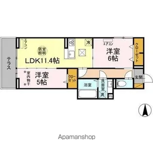 NOBLE FERRO A棟【1階】の間取り