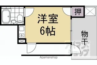 グッピーハイム【1-C号室】の間取り