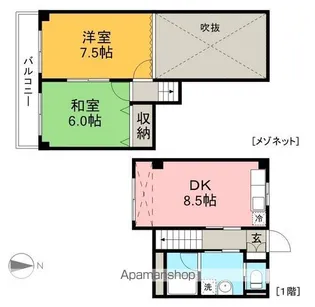 アーバンビレッジ鴨部Ⅱ【1階】の間取り
