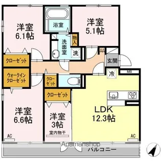 ラ・シャンス【3階】の間取り
