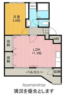 ヴォンメゾンZAIMOKUⅠ【103号室】の間取り