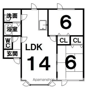 コーポしず【203号室】の間取り