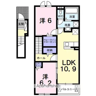 アヴニール ラディユ Ⅰ【2階】の間取り