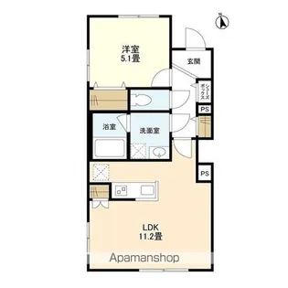 ウェルスクエアイズム文京小日向【2階】の間取り