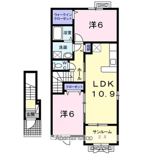 コスメニア【2階】の間取り