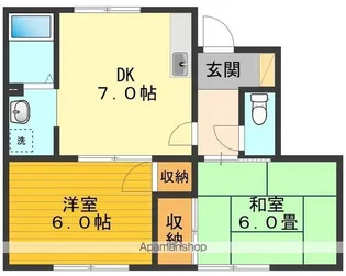 イーストヴィレッジきみや【102号室号室】の間取り