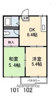 ヘイゼルハイツ A棟【1階】の間取り