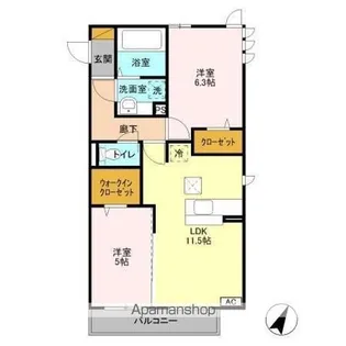 グランフェリシア【1階】の間取り