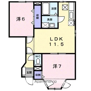 ファミール彦崎【1階】の間取り