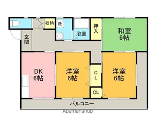 フレア栗田【4階】の間取り