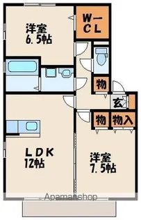 リビングタウン ルピナ新宮 B棟【2階】の間取り