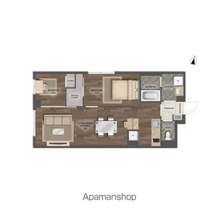 ウェルスクエア西新宿五丁目【4階】の間取り