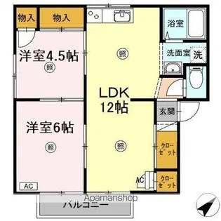 フォルム利松 B棟【1階】の間取り