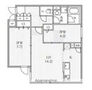 THE PALMS大島【4階】の間取り