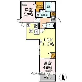 (仮称)足立区六町2丁目PJⅡ【1階】の間取り