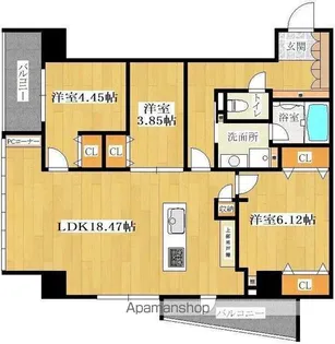 ルーブルロジェ平和【604号室】の間取り