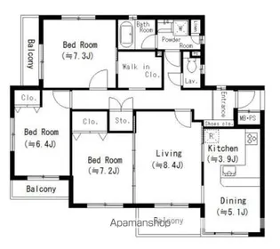 ラフィネメゾン瑞穂【3階】の間取り