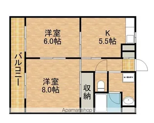 ヴィラ楠の宮Ⅲ【203号室】の間取り