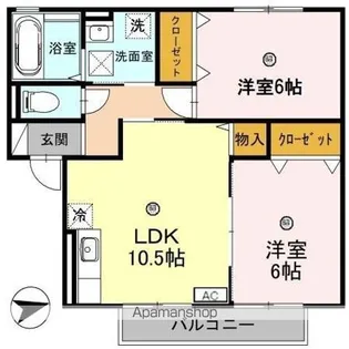サンビレッジ二の宮 A【2階】の間取り