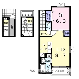 ゼフィロスB【3階】の間取り