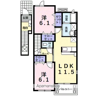エスペランサ壱番館【2階】の間取り