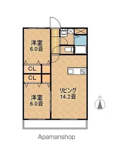 マリベール赤江【1階】の間取り