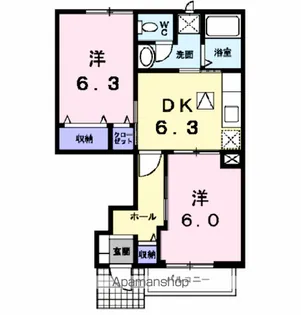 ポラリス大湊【1階】の間取り
