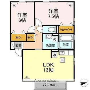 リビングタウン鳴門 C棟【1階】の間取り