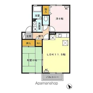 カリーノ川原崎【1階】の間取り