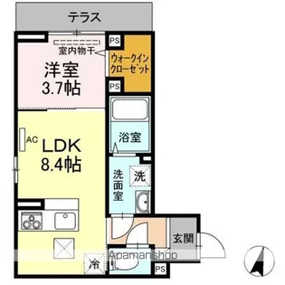 CALMA天神【1階】の間取り