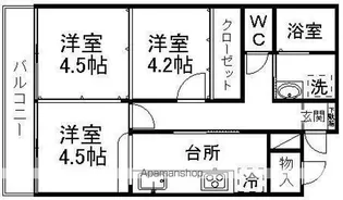 荒巻ハイツA棟【301号室】の間取り