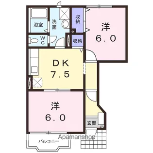 フラワーヒル B【1階】の間取り
