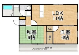 パストラルハイツB棟【1階】の間取り