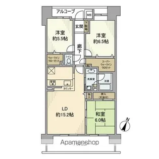 ウィズ柏光ヶ丘【1階】の間取り