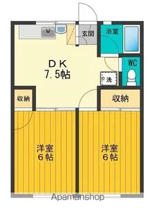 シティハイムシンメイB【107号室号室】の間取り