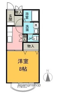 レジデンスヤマシチC棟【206号室】の間取り