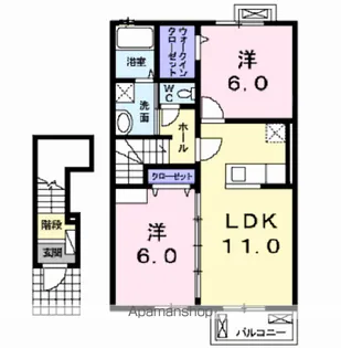 ポポロⅣ【2階】の間取り